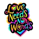 "Love needs no words " autism heart rainbow colors tattoo design idea
