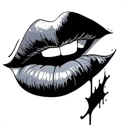 kiss mark tattoo design idea