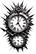 shattered clock scattered numbers tattoo design idea
