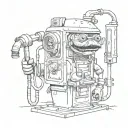 puppet with a petrol pump tattoo design idea