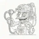 puppet with a petrol pump tattoo design idea