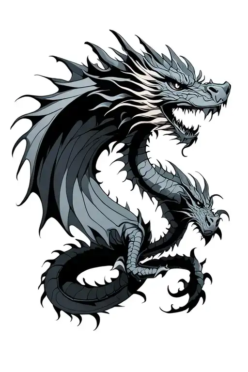 dragons Gemini zodiac sign tattoo design idea