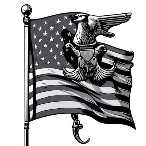 2nd amendment flag tattoo design idea