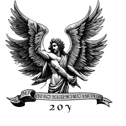 greek god fore arm tattoo with 2007 in roman numerals tattoo design idea