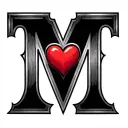 Initial M and T with heart tattoo design idea