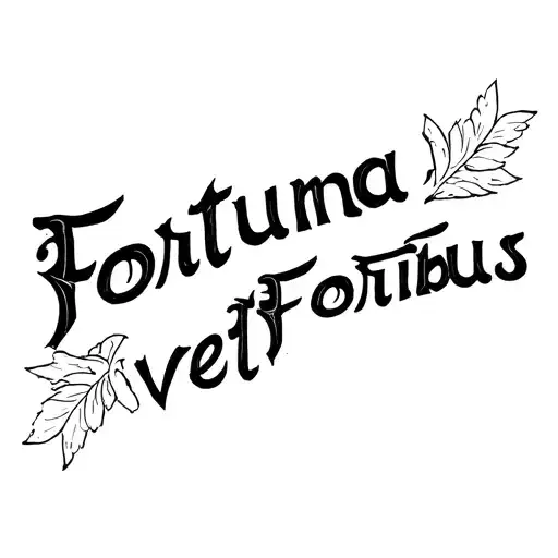 only a sentence "Fortuna Favet Fortibus", font style is similar to the Pantheon in Rome. The tattoo is on my forearm tattoo design idea
