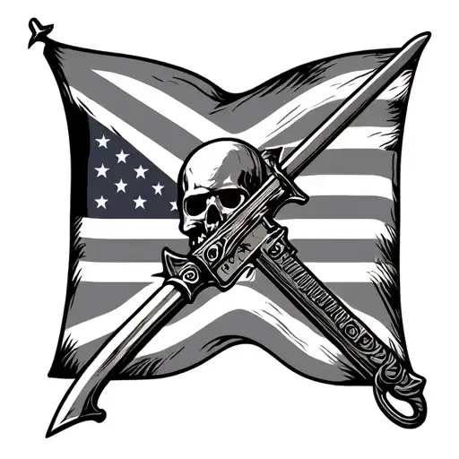 rebel flag and sabre tattoo design idea