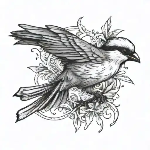 the number 7 and fiscal shrike tattoo design idea