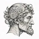 copernicus face with one half tattoo design idea