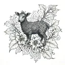 lamb and vine growing tattoo design idea