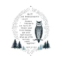 Owl and forest using geometric shapes with a quote tattoo design idea