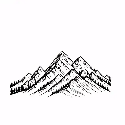 Teton Range in Jackson Hole, Wyoming tattoo design idea