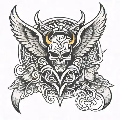 devil wing tattoo design idea