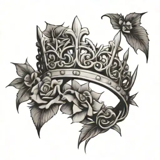 crown of thorns above a tiara  tattoo design idea