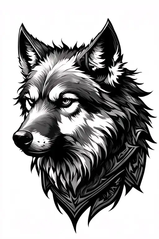 viking sleeve tattoo avec fenrir viking norse wolf tattoo design idea