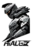 Garrus Vakarian from Mass Effect next to Master Chief from Halo, bust view, quarter shot.  tattoo design idea
