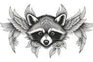 racoon wings tattoo design idea