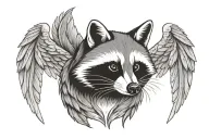 racoon wings tattoo design idea