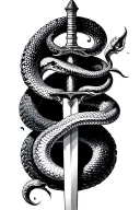Crocus snake sword tattoo design idea