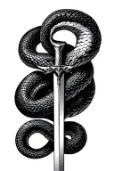 Crocus snake sword tattoo design idea