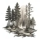 forest fire tattoo design idea