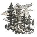 forest fire tattoo design idea