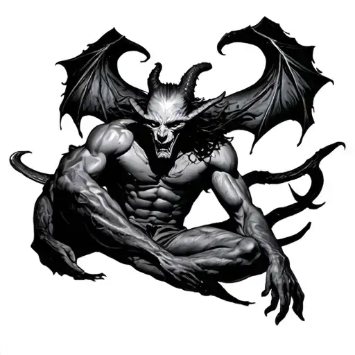 sexy male demon incubus tattoo design idea