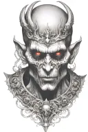 demon with crown tattoo design idea