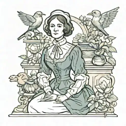 Florence Nightingale surrounded tattoo design idea