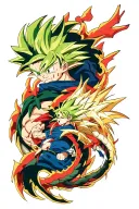 Deku, Teen Gohan, Auron, Gyarados, All Might, Kenpachi, Aizen, Levi, Legolas, separate  tattoo design idea