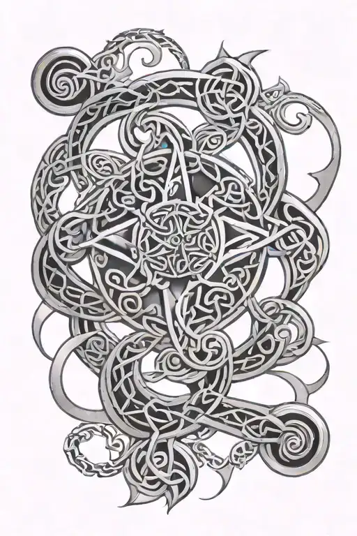 Low sleeve tribal Celtic tattoo inspired tattoo design idea