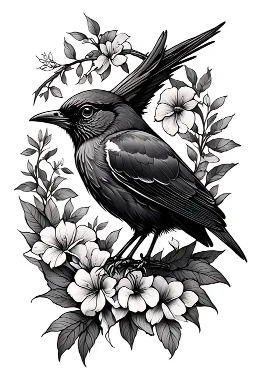 Nightingale tattoo design idea