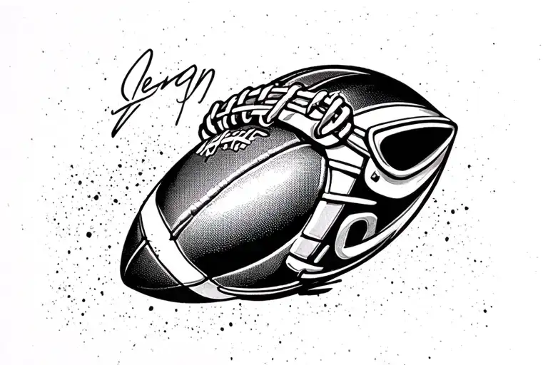 citation football player tattoo design idea