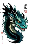 water dragon wrapped around shrine domain expansion tattoo design idea