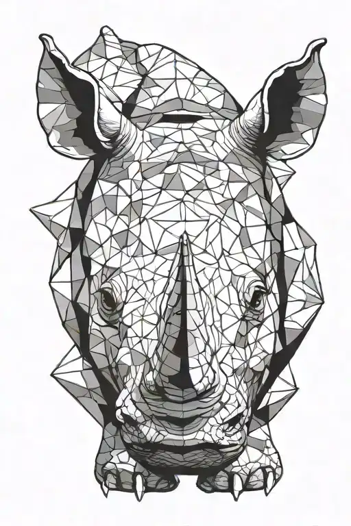 rhino geometric design incorporating tattoo design idea