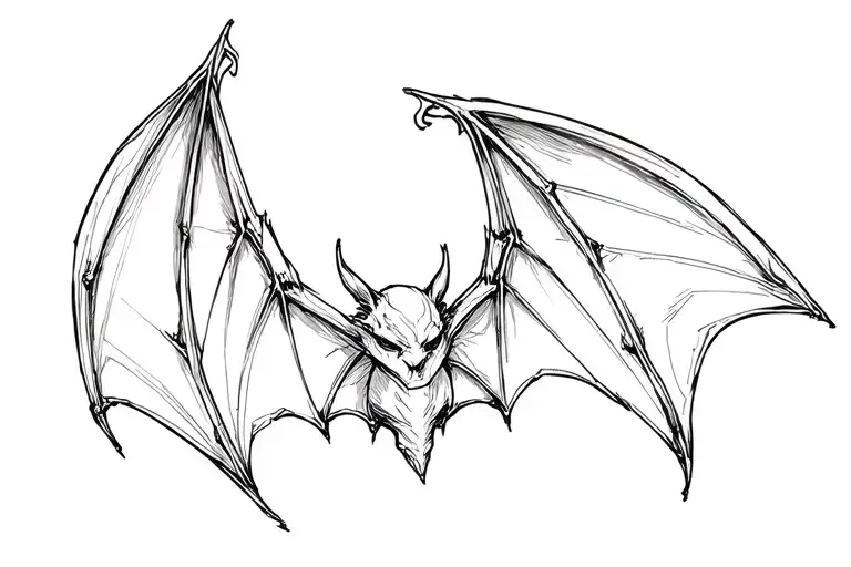 bat wings tattoo design idea