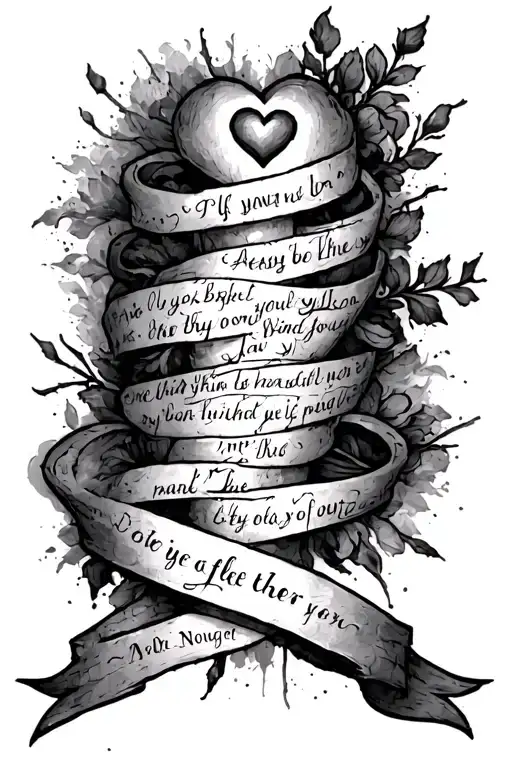 Small short narrow vertical back spine tattoo small heart at top with bible verse  tattoo design idea