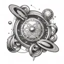 infinity and beyond with futuristic design small size tattoo tattoo design idea