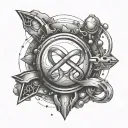 infinity and beyond with futuristic design small size tattoo tattoo design idea