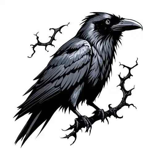 Evil crow tattoo design idea