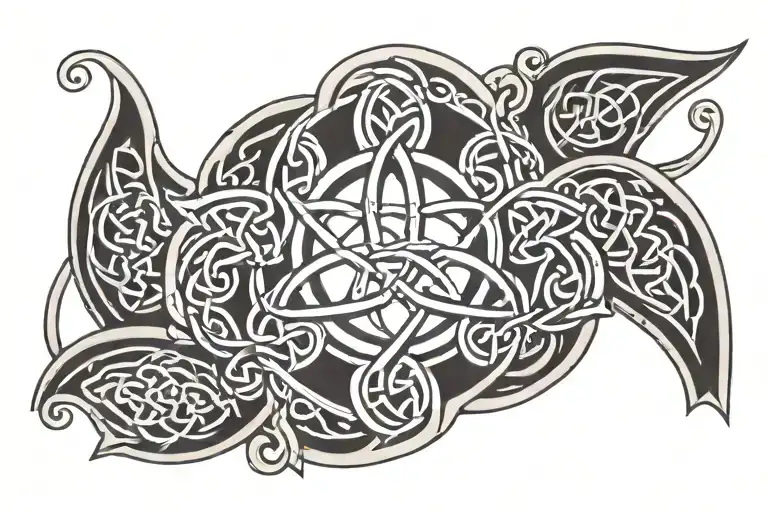 Trinity Knot with a Celtic circular frame that incorporates my kids names in the circular frame.      tattoo design idea