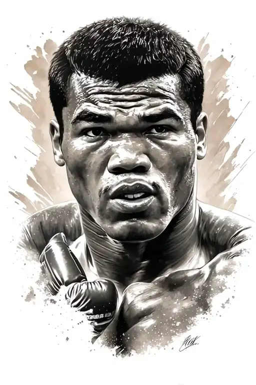 muhammad ali boxing design incorporating elements tattoo design idea