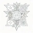 Create a patchwork sleeve featuring elements of Maltese culture, such as the Maltese cross and geographical outline tattoo design idea