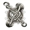 infinity symbol with heart surrounded tattoo design idea