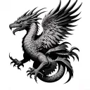 basilisk vs phoenix, tattoo design idea