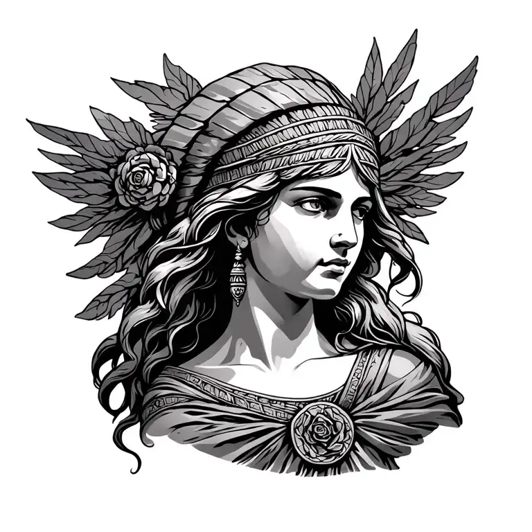 athena greek goddess tattoo design idea