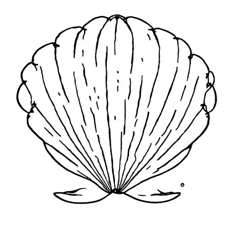 "the view from halfway down " scallop shell tattoo design idea
