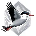 arctic tern bird flying geometric design background tattoo design idea