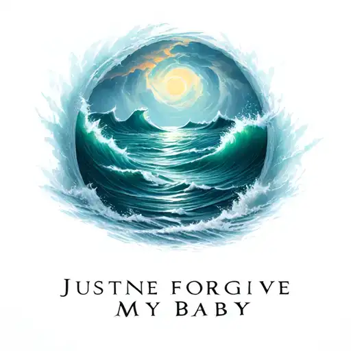 I would like to write "JUSTINE FORGIVE ME MY BABY" , within in the letters I want to have the  sea,  tattoo design idea