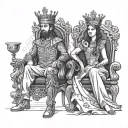 king and queen throne made tattoo design idea
